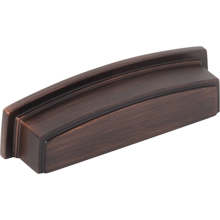 Jeffrey Alexander 96 mm Center Brushed Oil Rubbed Bronze Square-to-Center Square Renzo Cabinet Cup Pull 141-96DBAC